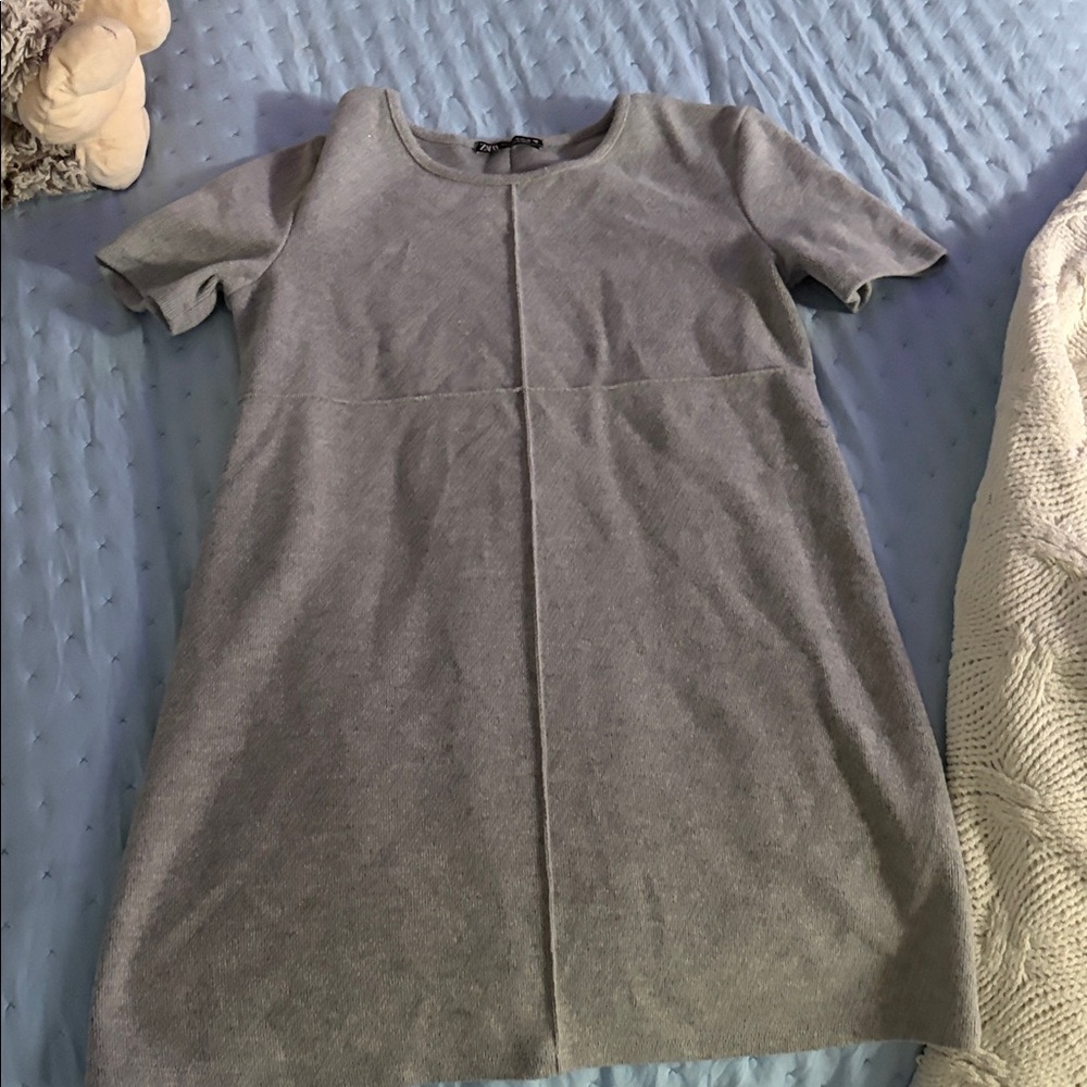Gray Short Sleeve Dress
